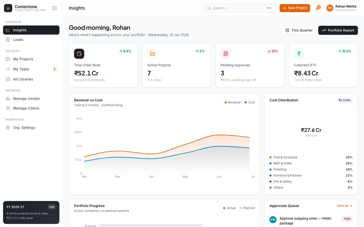 Cornerstone Construction ERP preview